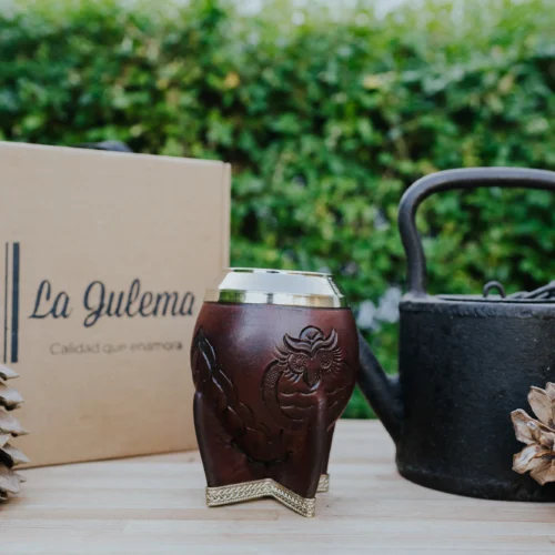 Mate de calabaza torpedo repujado